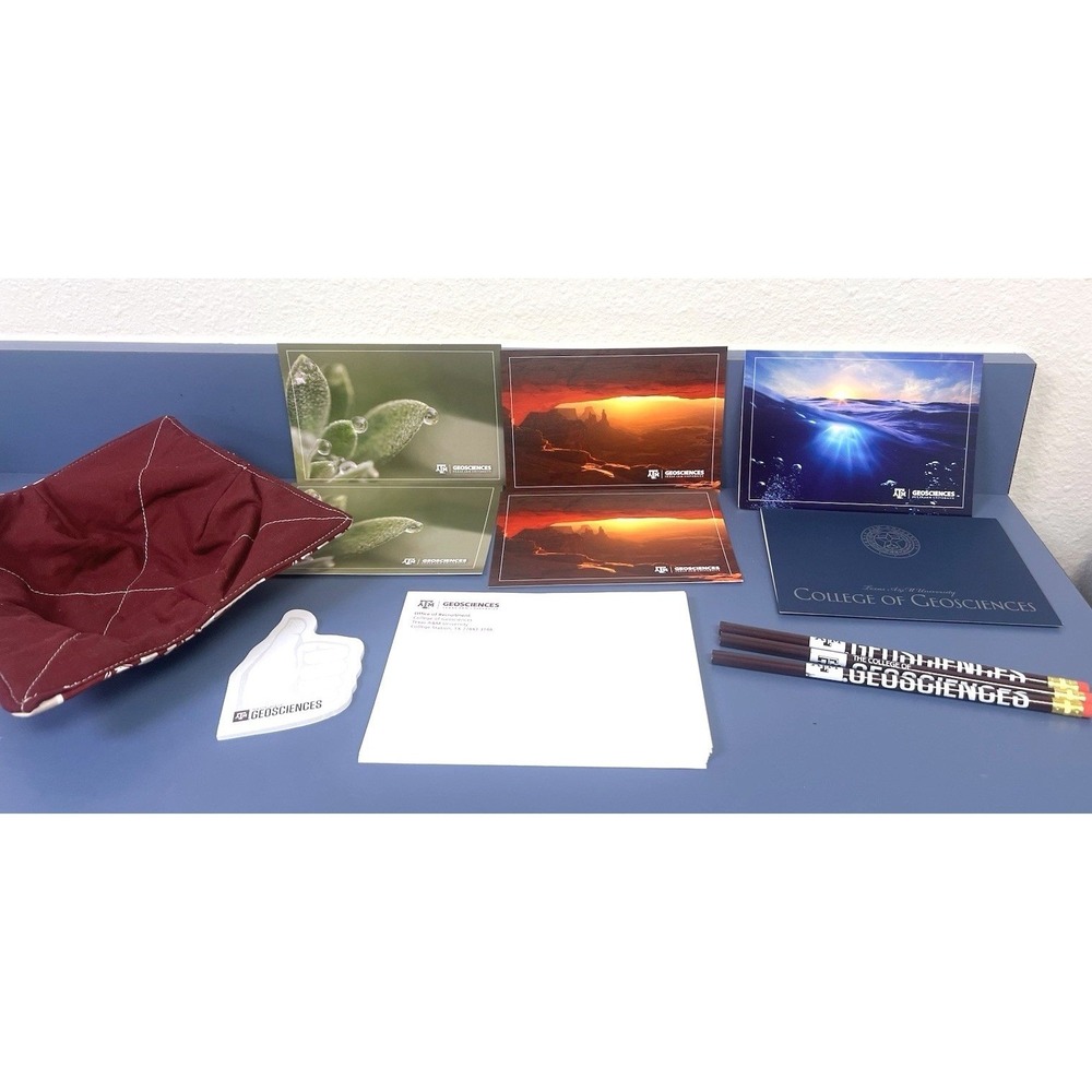 Lot Of Texas A&M Aggies University Geosciences Greeting cards, Notepad, Pencils